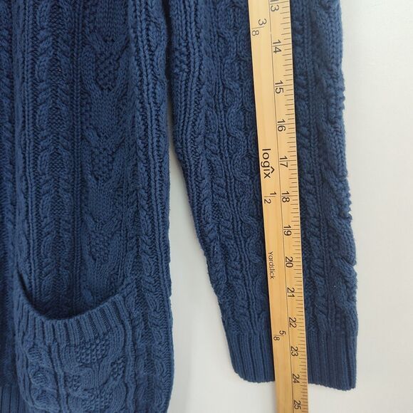 Eight Eight Eight Tunic Sweater Women's L Navy Blue Tie Neck Long Sleeves - Picture 6 of 9